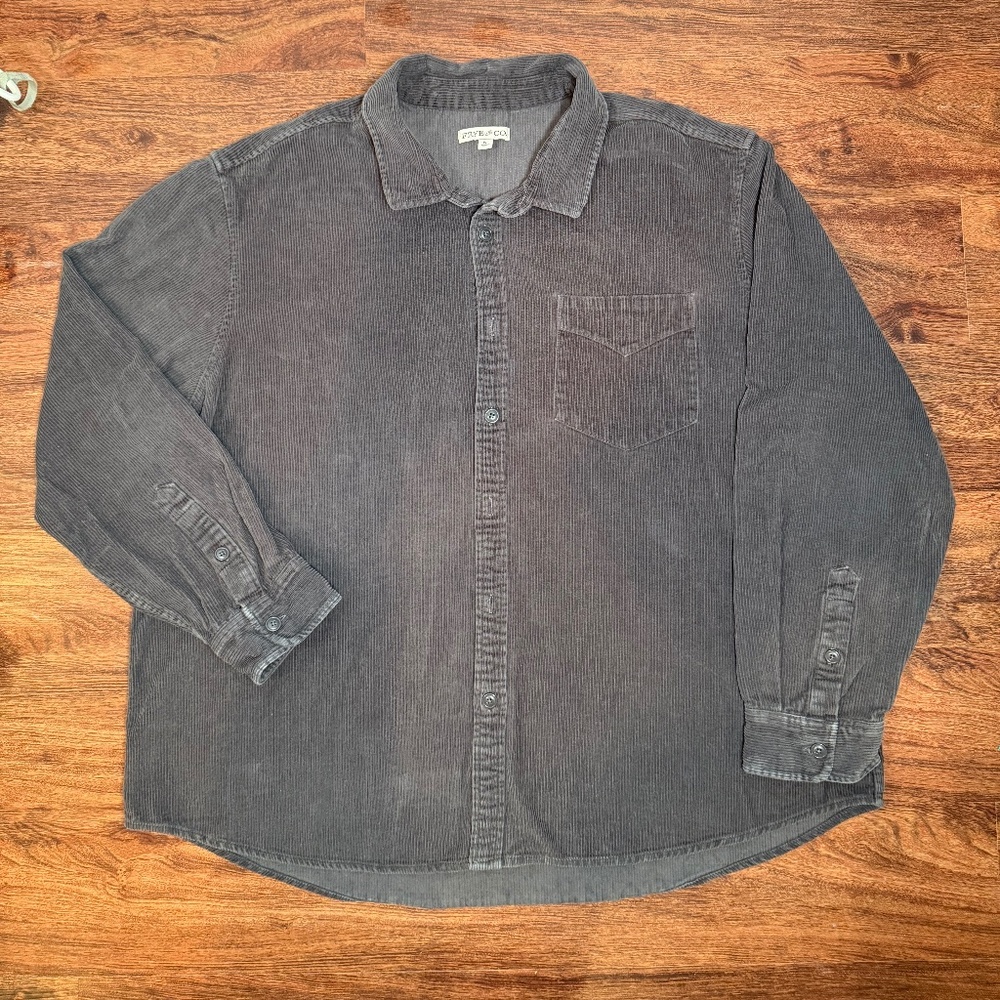 Men's Frye & Co. Grey Corduroy Button up Shirt/ Jacket Size 3XL